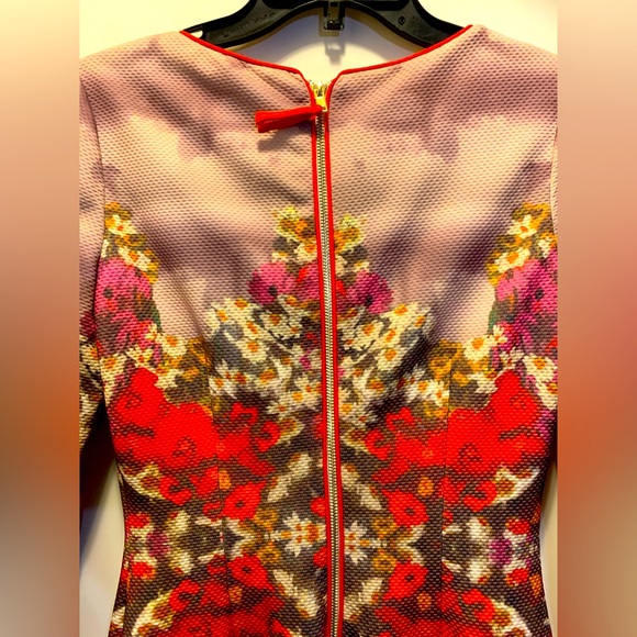 Badgley Mischka Belle Women’s Floral Watercolor Sheath Dress Size 6 Career - Picture 5 of 7